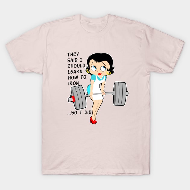 Fitness girl, Girls who lift, barbell girl, weightlifting girl T-Shirt by TimAddisonArt